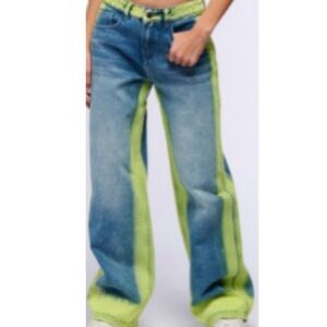 AKIRA Blue and Green Women Jeans NWOT